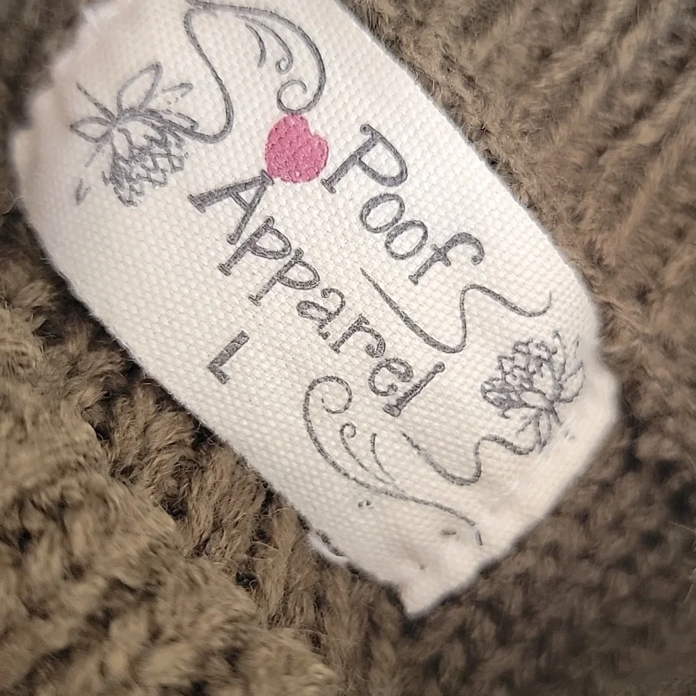 💗 POOF APPAREL LS Sweater Ragged Edge Olive Green L - Picture 7 of 11